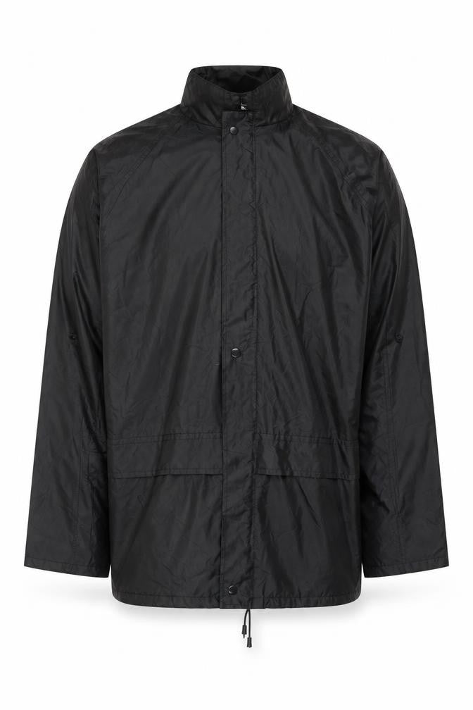 Front view of Mil-Tec Men's Black XL Waterproof Windproof Outdoor Rain Jacket