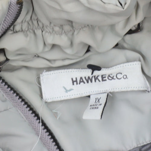 Hawke & Co Womens Beige Faux Fur Hooded Puffer Coat Size 18
