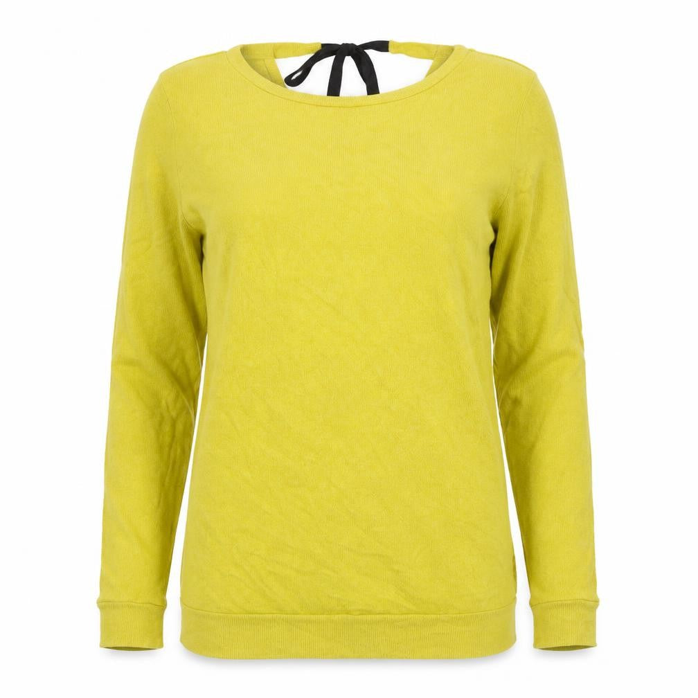 River Island Women's Yellow Wrap V-Neck Jumper Size 6 Lightweight Knit