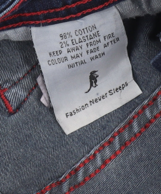 6th Sense Men's Blue Straight Jeans 34/32 Cotton Denim