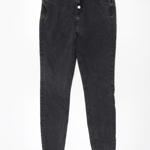 Denim Co Women Black Skinny Jeans Size 16 High Rise Stretch