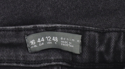 Denim Co Women Black Skinny Jeans Size 16 High Rise Stretch