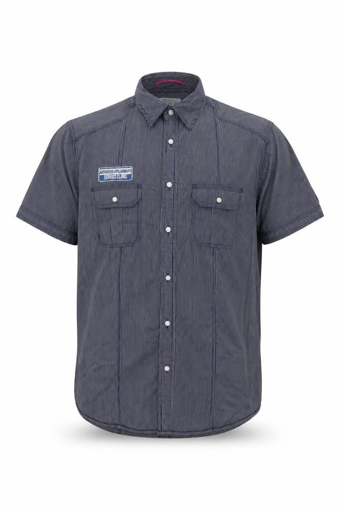 Springfield Men's Blue Striped Cotton Button-Up Shirt XL Casual Workwear