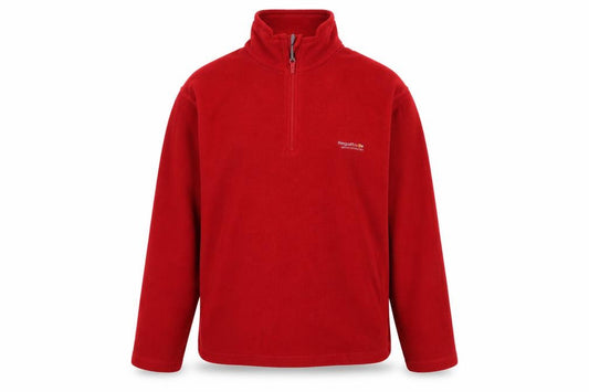 Front view of Regatta Men's Red Fleece 1/4 Zip Outdoor Jacket, size M, 40in