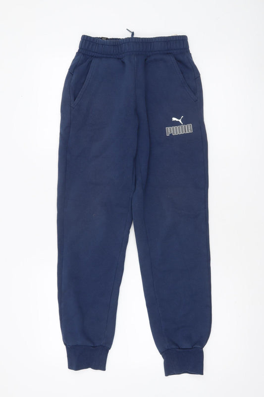 Puma Men's Blue XS Regular Fit Fleece Sweatpants
