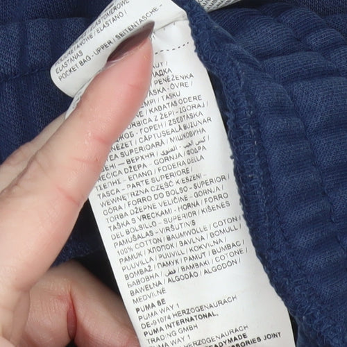 Puma Men's Blue XS Regular Fit Fleece Sweatpants