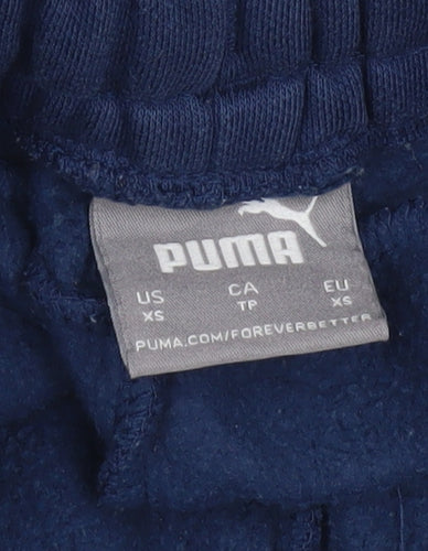 Puma Men's Blue XS Regular Fit Fleece Sweatpants