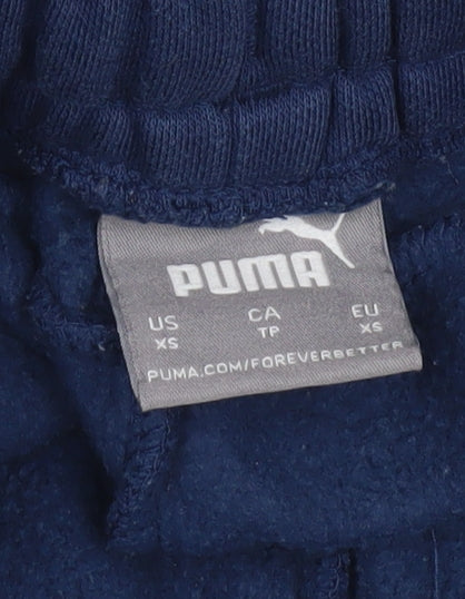 Puma Men's Blue XS Regular Fit Fleece Sweatpants