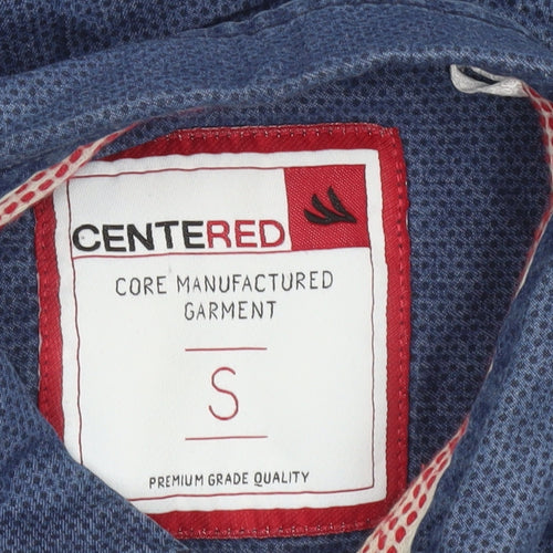 CENTERED Men's Blue Cotton Short Sleeve Button-Up Casual Shirt Size S