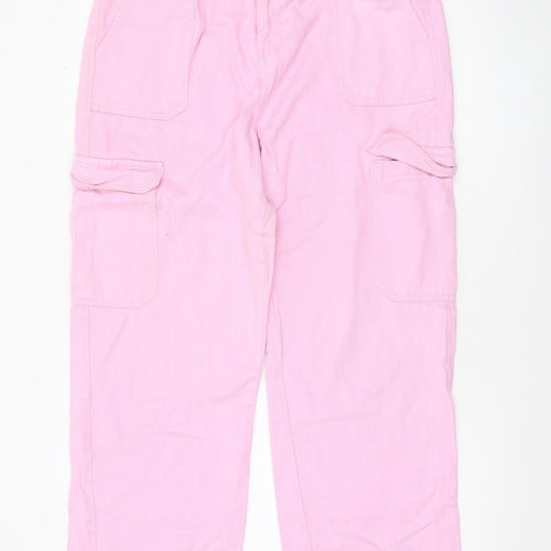 Savida Women’s Pink Cotton Cargo Jeans Size 16 Straight Leg
