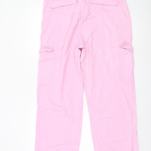 Savida Women’s Pink Cotton Cargo Jeans Size 16 Straight Leg