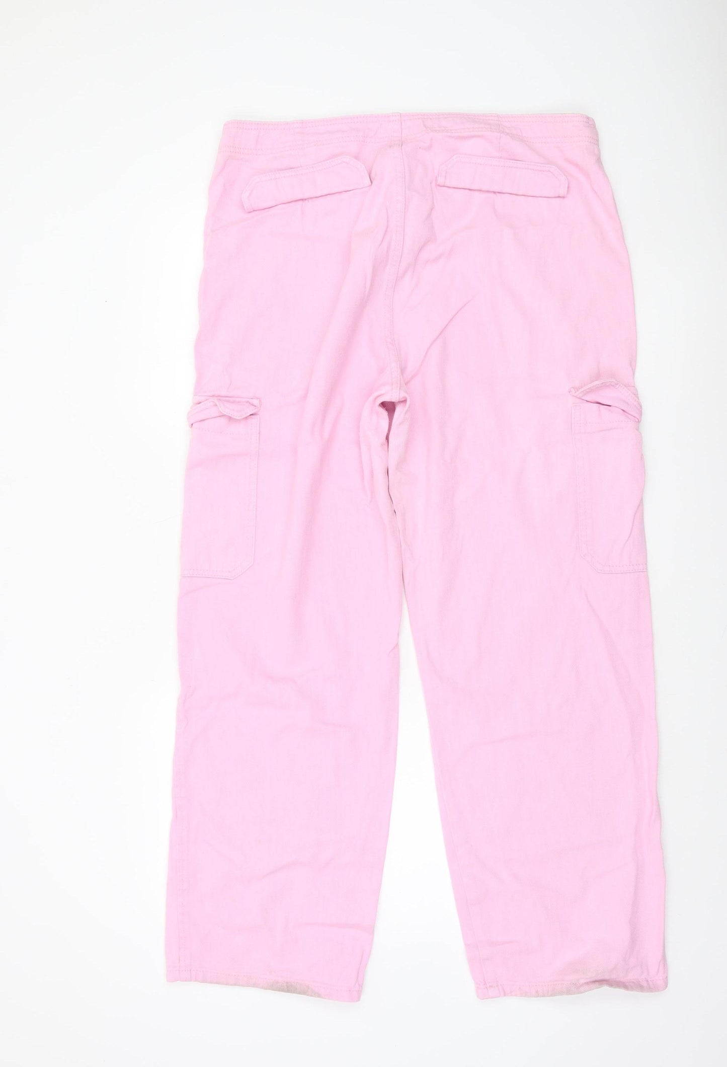 Savida Women’s Pink Cotton Cargo Jeans Size 16 Straight Leg