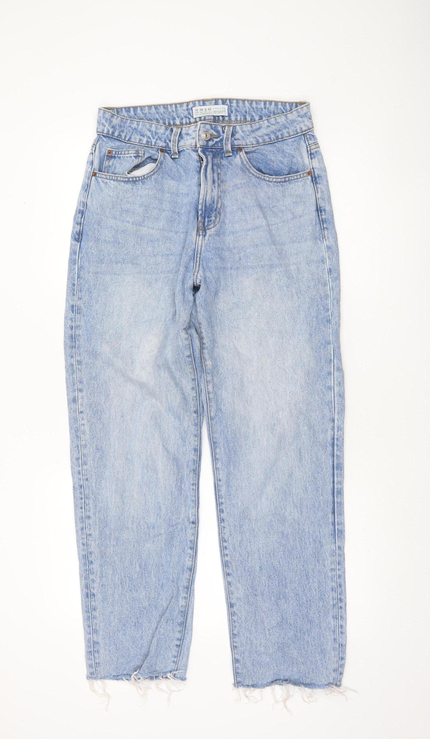 Primark Women Blue Size 10 High Rise Mom Jeans
