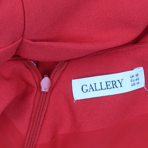 Gallery Women's Red Knee Length Sheath Dress UK 18