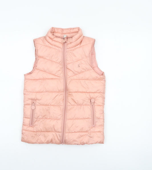 Joules Girls Pink Puffer Gilet 7-8 Years Lightweight Quilted Waistcoat