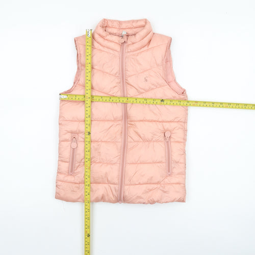 Joules Girls Pink Puffer Gilet 7-8 Years Lightweight Quilted Waistcoat