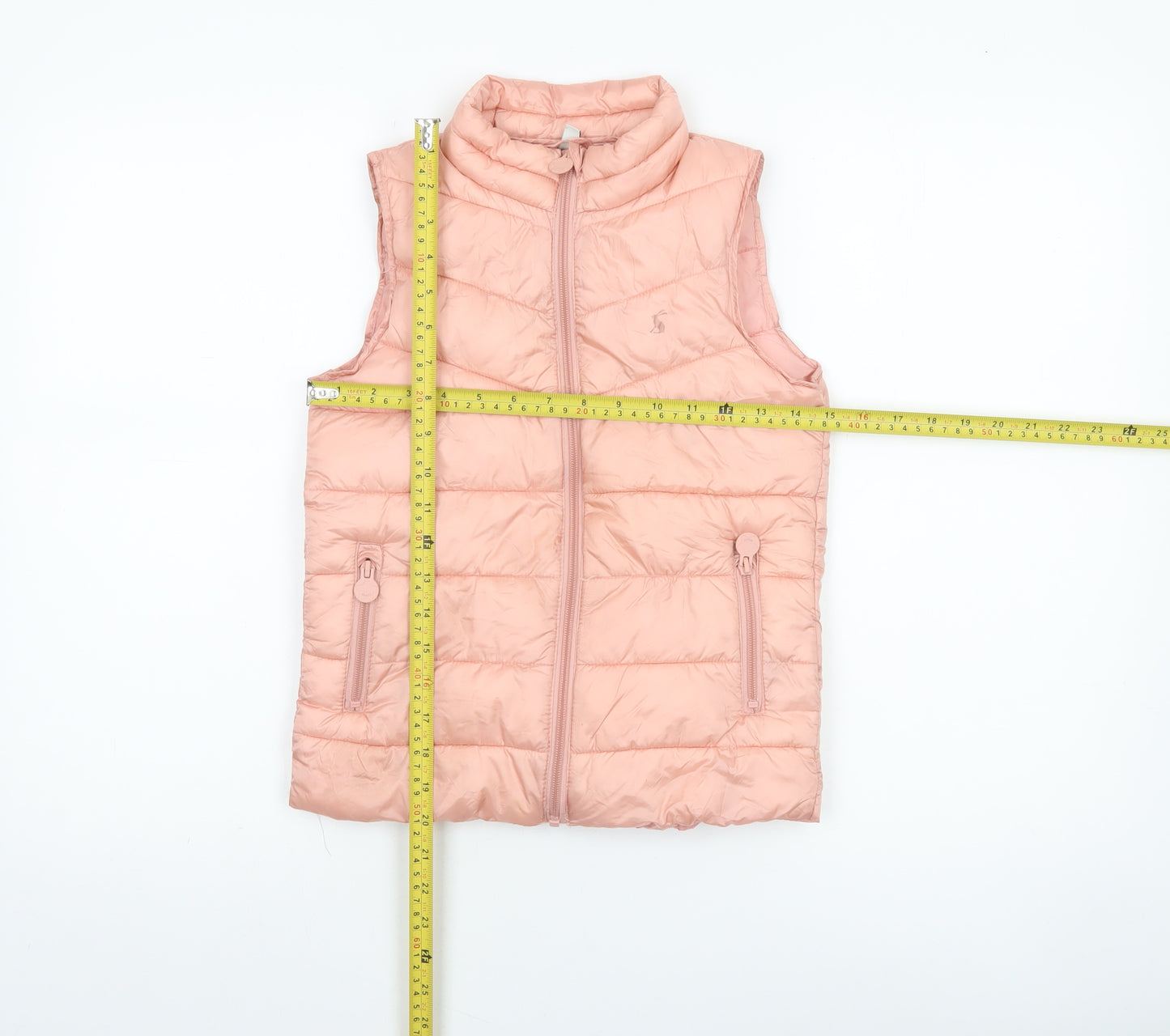 Joules Girls Pink Puffer Gilet 7-8 Years Lightweight Quilted Waistcoat
