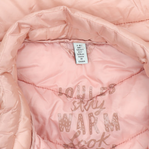 Joules Girls Pink Puffer Gilet 7-8 Years Lightweight Quilted Waistcoat