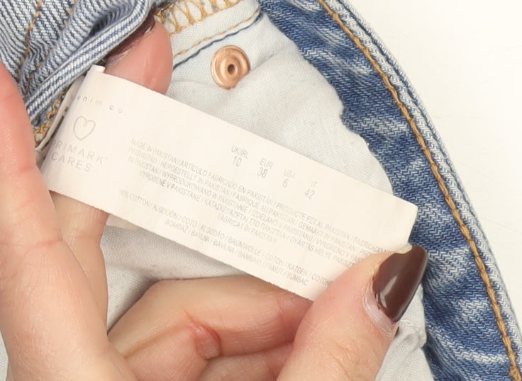 Primark Women Blue Straight Leg Denim Jeans Size 10