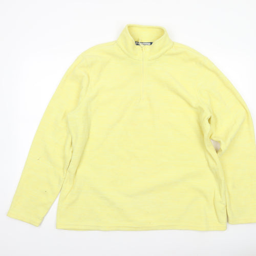 Mountain Warehouse Women Yellow Fleece 1/2 Zip Pullover Sweatshirt UK 20