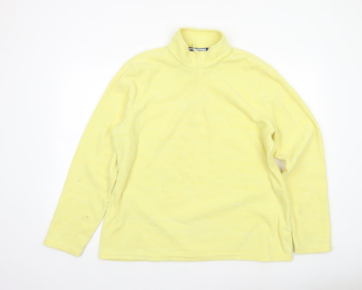 Mountain Warehouse Women Yellow Fleece 1/2 Zip Pullover Sweatshirt UK 20