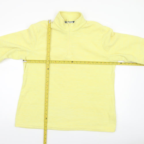 Mountain Warehouse Women Yellow Fleece 1/2 Zip Pullover Sweatshirt UK 20