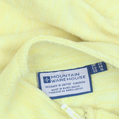 Mountain Warehouse Women Yellow Fleece 1/2 Zip Pullover Sweatshirt UK 20