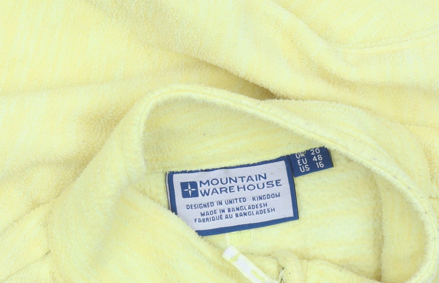 Mountain Warehouse Women Yellow Fleece 1/2 Zip Pullover Sweatshirt UK 20