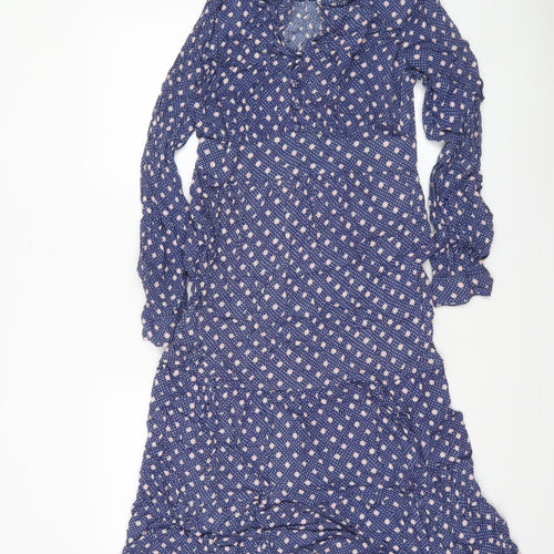 Marks and Spencer Per Una Blue Floral Fit & Flare Dress Women Size 10