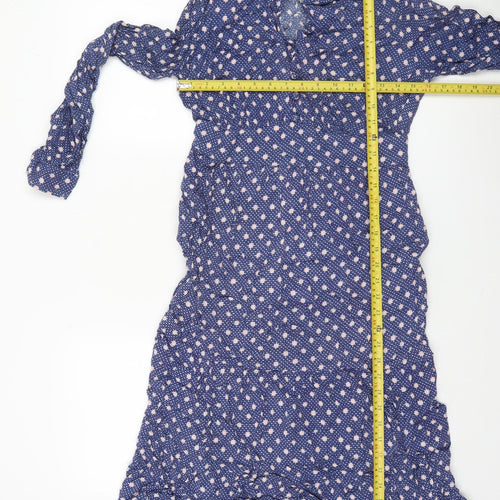 Marks and Spencer Per Una Blue Floral Fit & Flare Dress Women Size 10