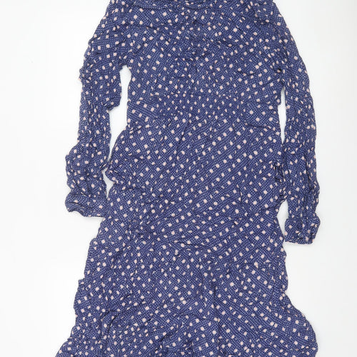 Marks and Spencer Per Una Blue Floral Fit & Flare Dress Women Size 10