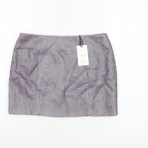 SLA The Label Women’s Purple Glitter Short Pencil Skirt Size S