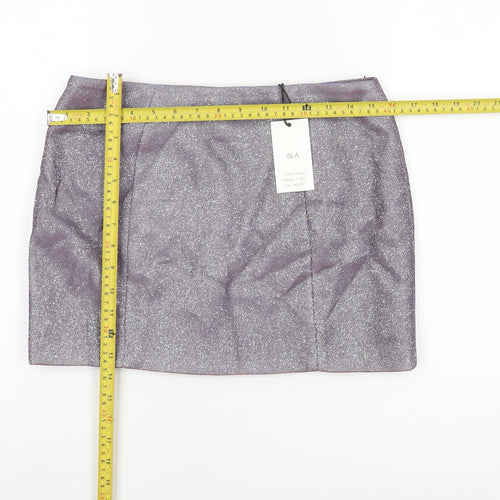 SLA The Label Women’s Purple Glitter Short Pencil Skirt Size S