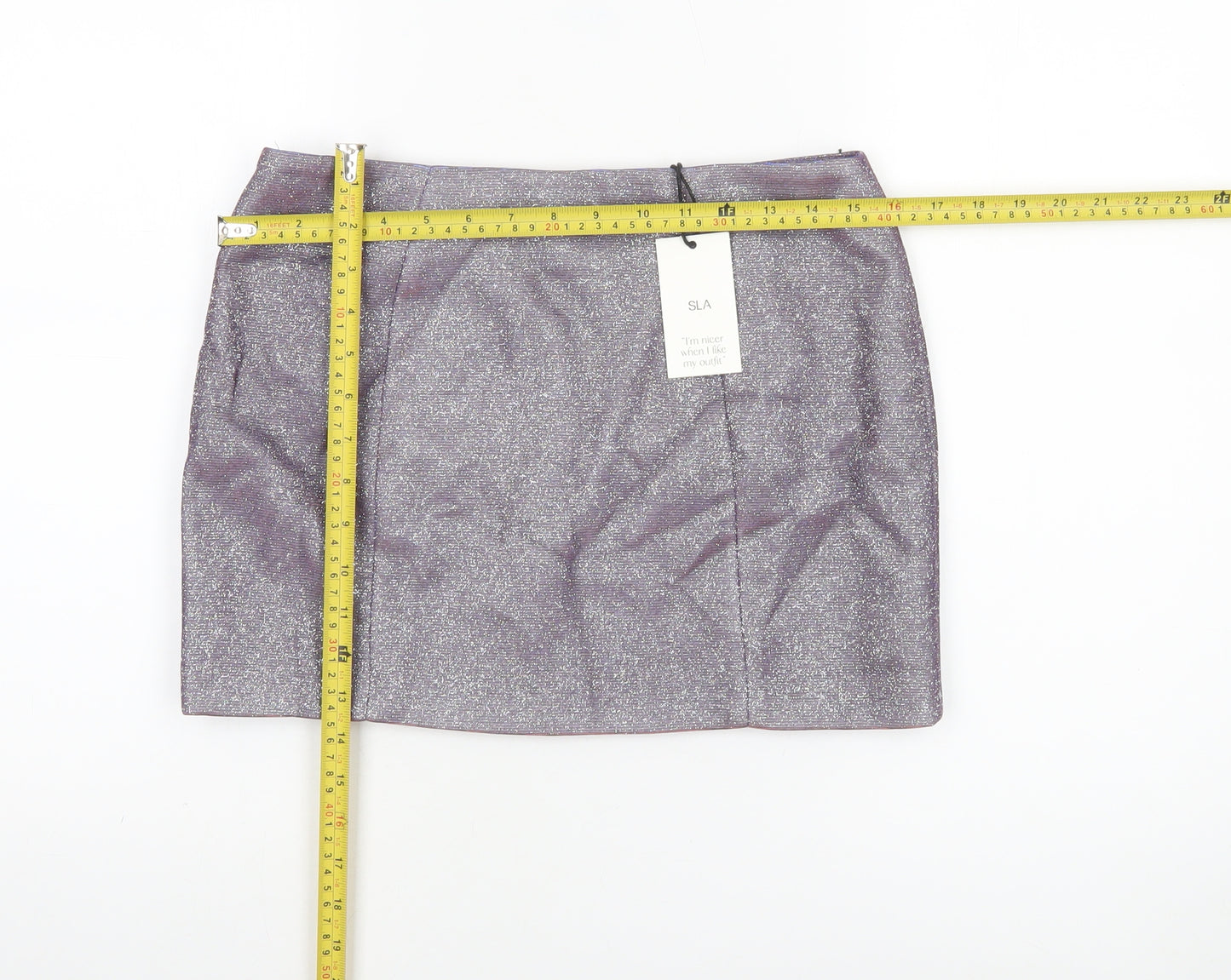 SLA The Label Women’s Purple Glitter Short Pencil Skirt Size S