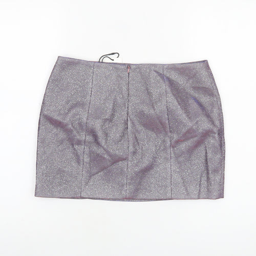 SLA The Label Women’s Purple Glitter Short Pencil Skirt Size S