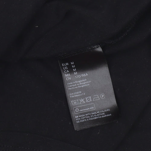 H&M Women Black Halter Bodycon Dress Size 12 Sleeveless Jersey Partywear