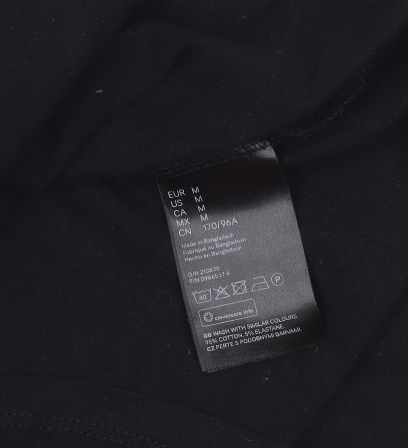 H&M Women Black Halter Bodycon Dress Size 12 Sleeveless Jersey Partywear