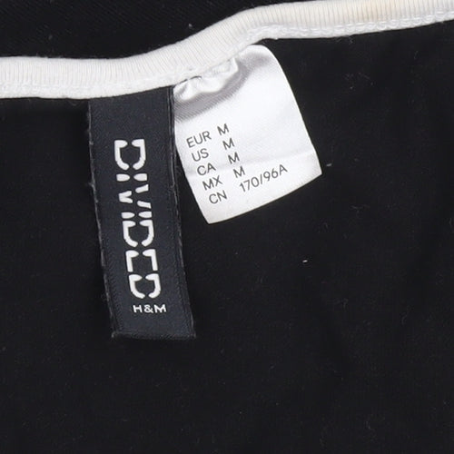 H&M Women Black Halter Bodycon Dress Size 12 Sleeveless Jersey Partywear