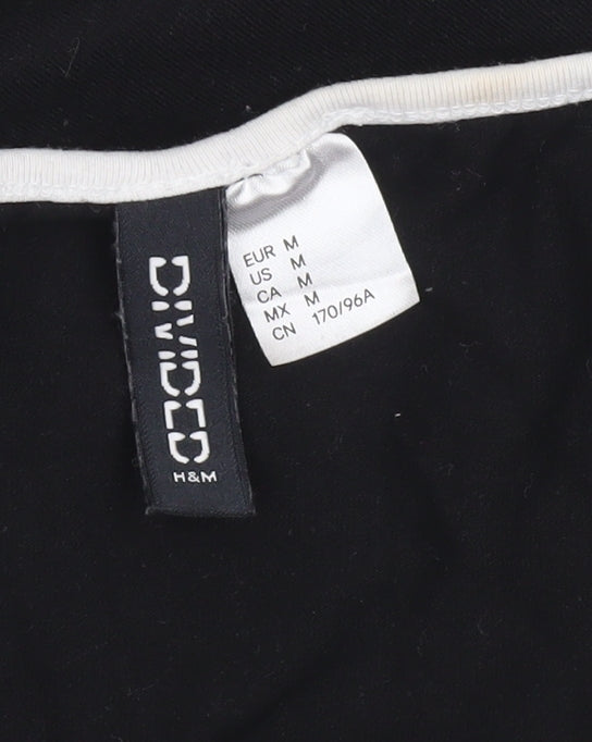 H&M Women Black Halter Bodycon Dress Size 12 Sleeveless Jersey Partywear