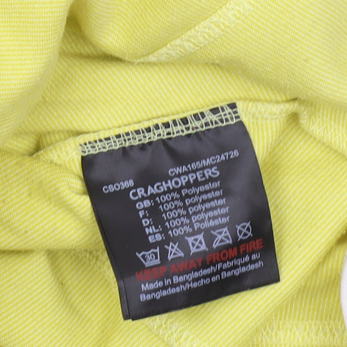 Craghoppers Women Yellow 1/2 Zip Hooded Pullover UK 10 Polyester Fleece