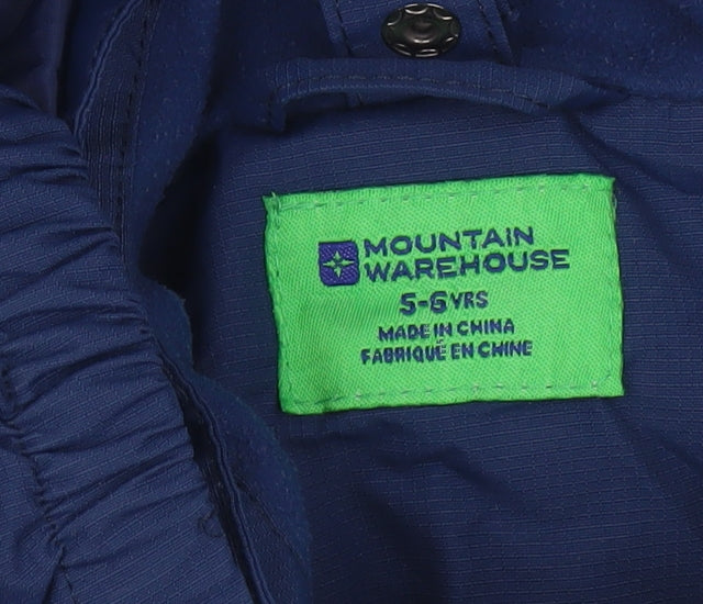 Mountain Warehouse Boys Blue 5-6 Years Waterproof Hooded Rain Coat Jacket