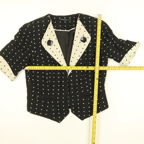Atmosphere Women’s Black Polka Dot Short Sleeve Blazer Size 8