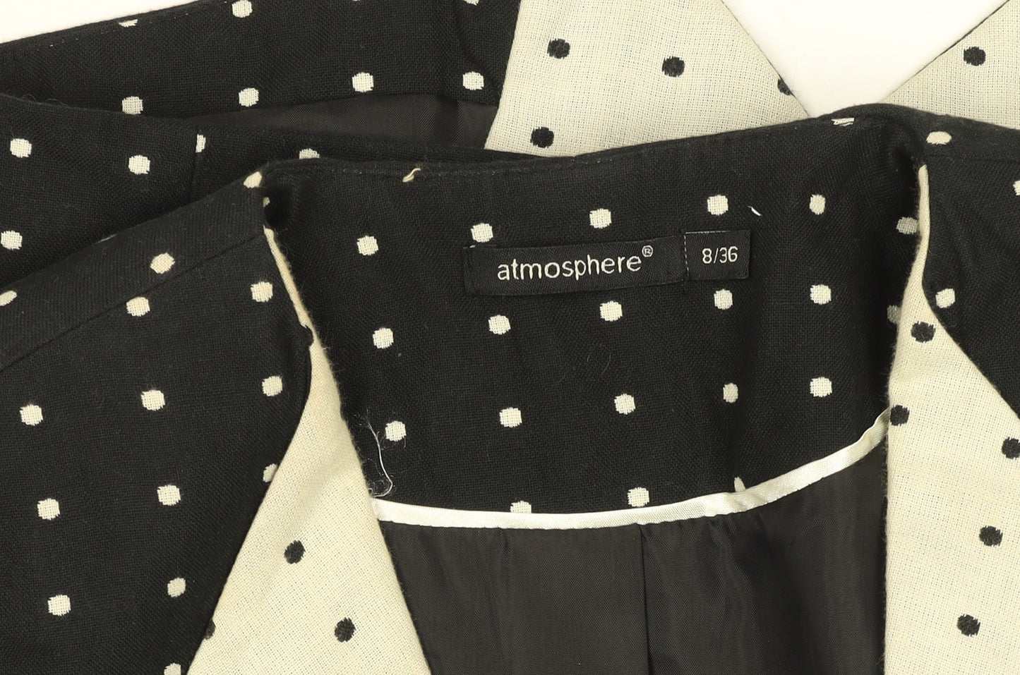 Atmosphere Women’s Black Polka Dot Short Sleeve Blazer Size 8