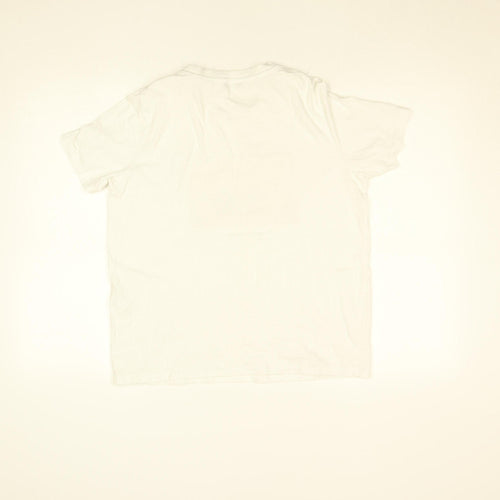 Pieces Women's White Animal Print Graphic Cotton T-Shirt Size L