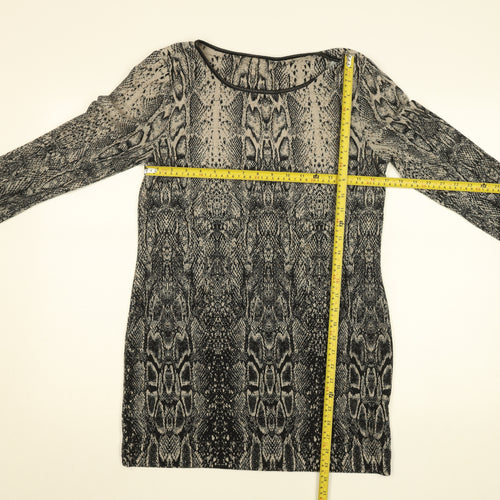 Marks and Spencer Women Black Animal Print Bodycon Dress Size 12
