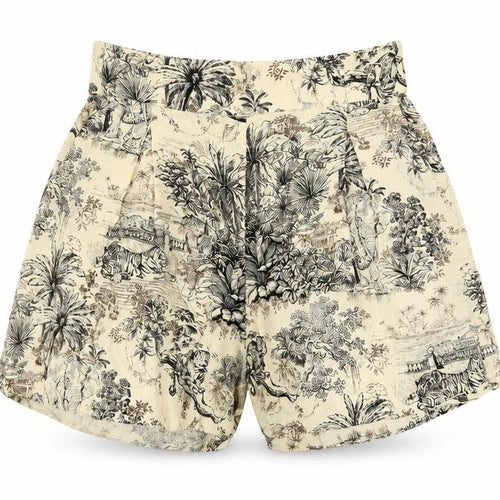 C&A Women Beige Animal Print High Rise Paperbag Shorts Size 8 Viscose