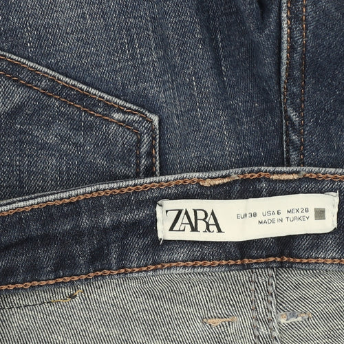 ZARA Womens Blue Slim Fit Mid Rise Skinny Jeans Size 10