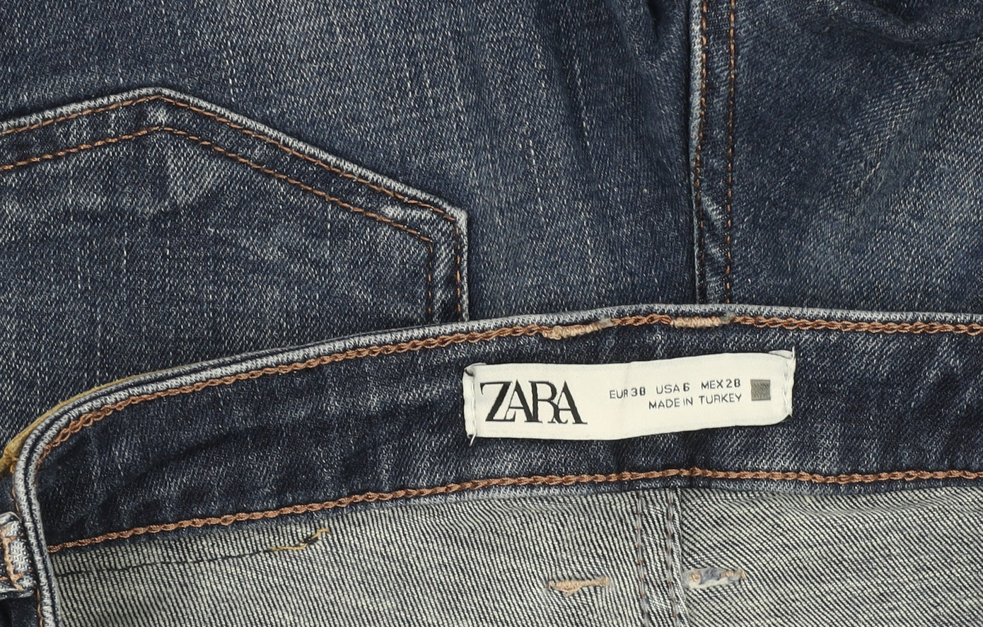 ZARA Womens Blue Slim Fit Mid Rise Skinny Jeans Size 10