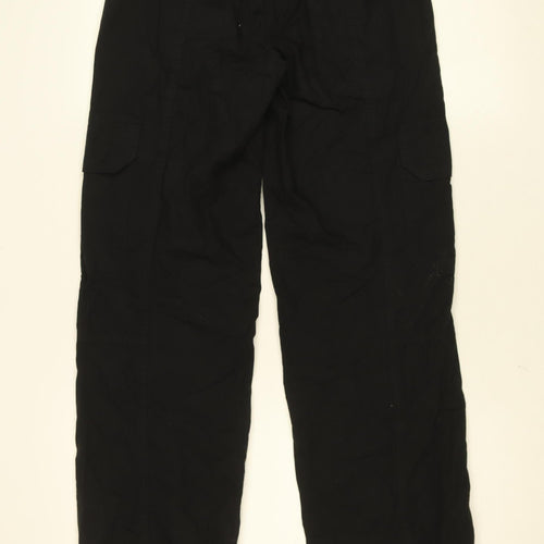 Denim Co. Women's Black Cargo Trousers Size 4 Elastic Waist