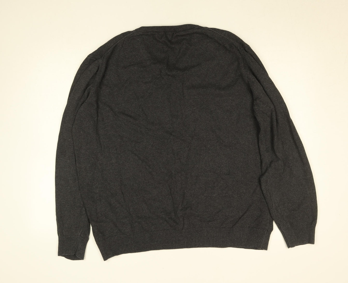 Polo Ralph Lauren Men's Grey 4XL Cotton V-Neck Jumper